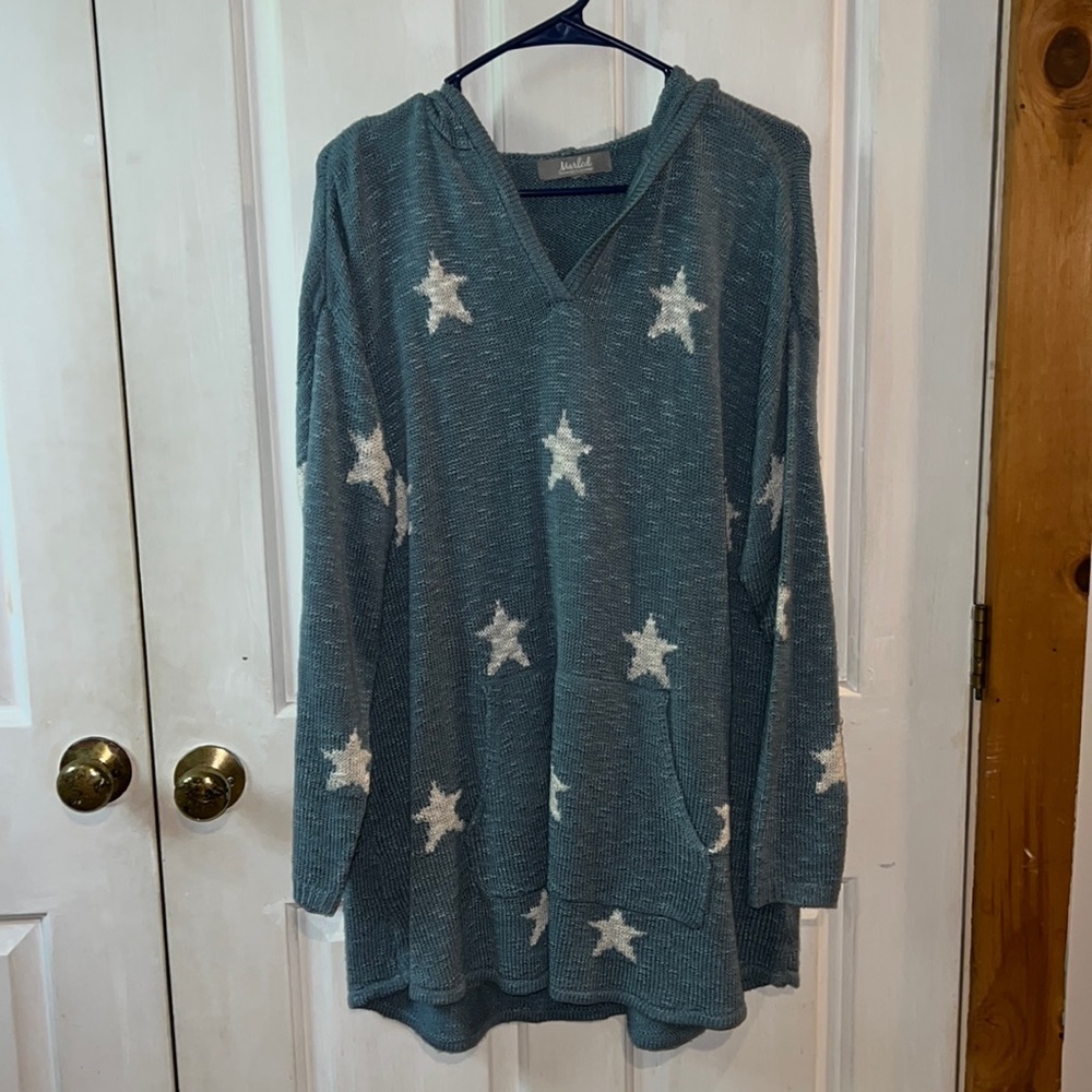 Hooded knit tunic